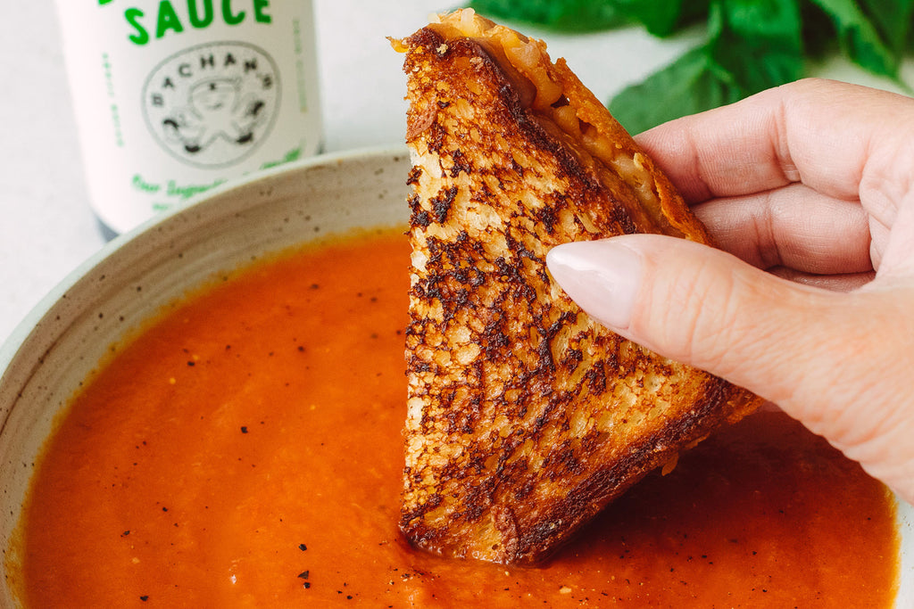 Yuzu Tomato Soup with Grilled Cheese