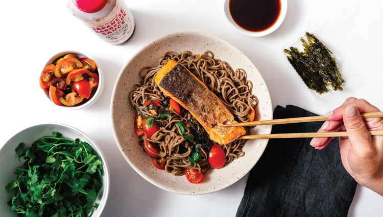 Pan Fried Salmon w/ Soba Noodles Pan Fried Salmon w/ Soba Noodles