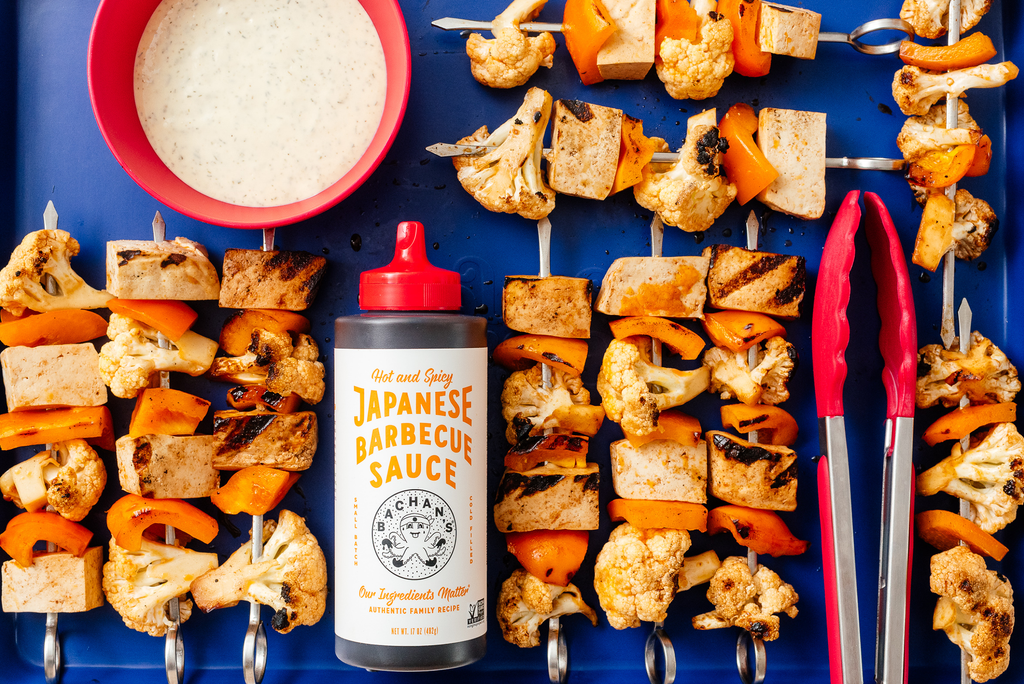 Buffalo Tofu & Cauliflower Skewers