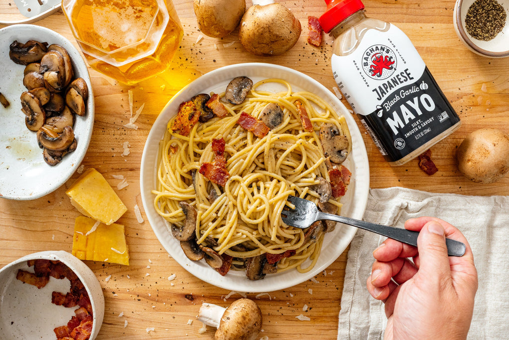 Black Garlic Mushroom Carbonara
